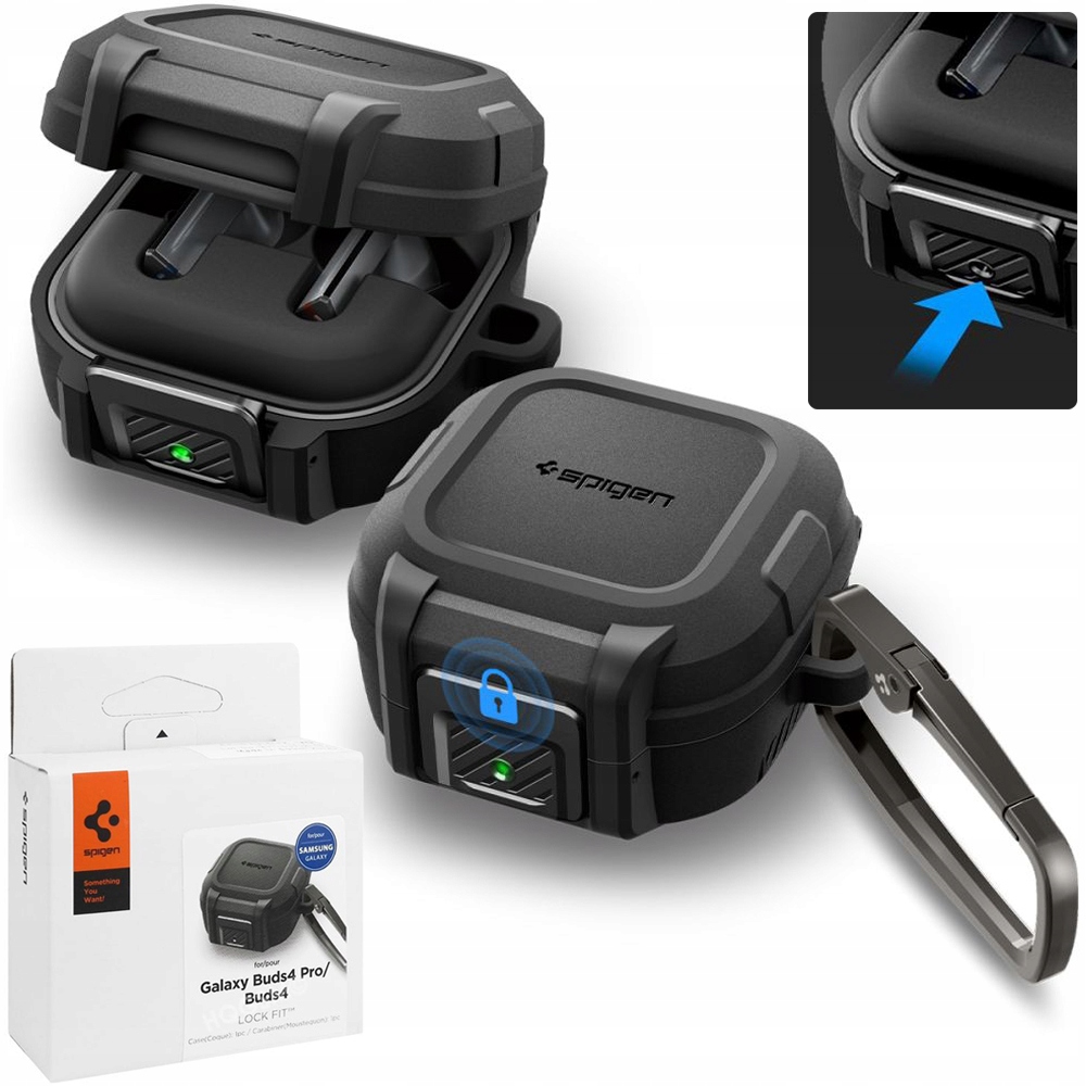 Pouzdro Pouzdro Lock Fit černé pro Samsung Galaxy Spigen 4 4 Pro