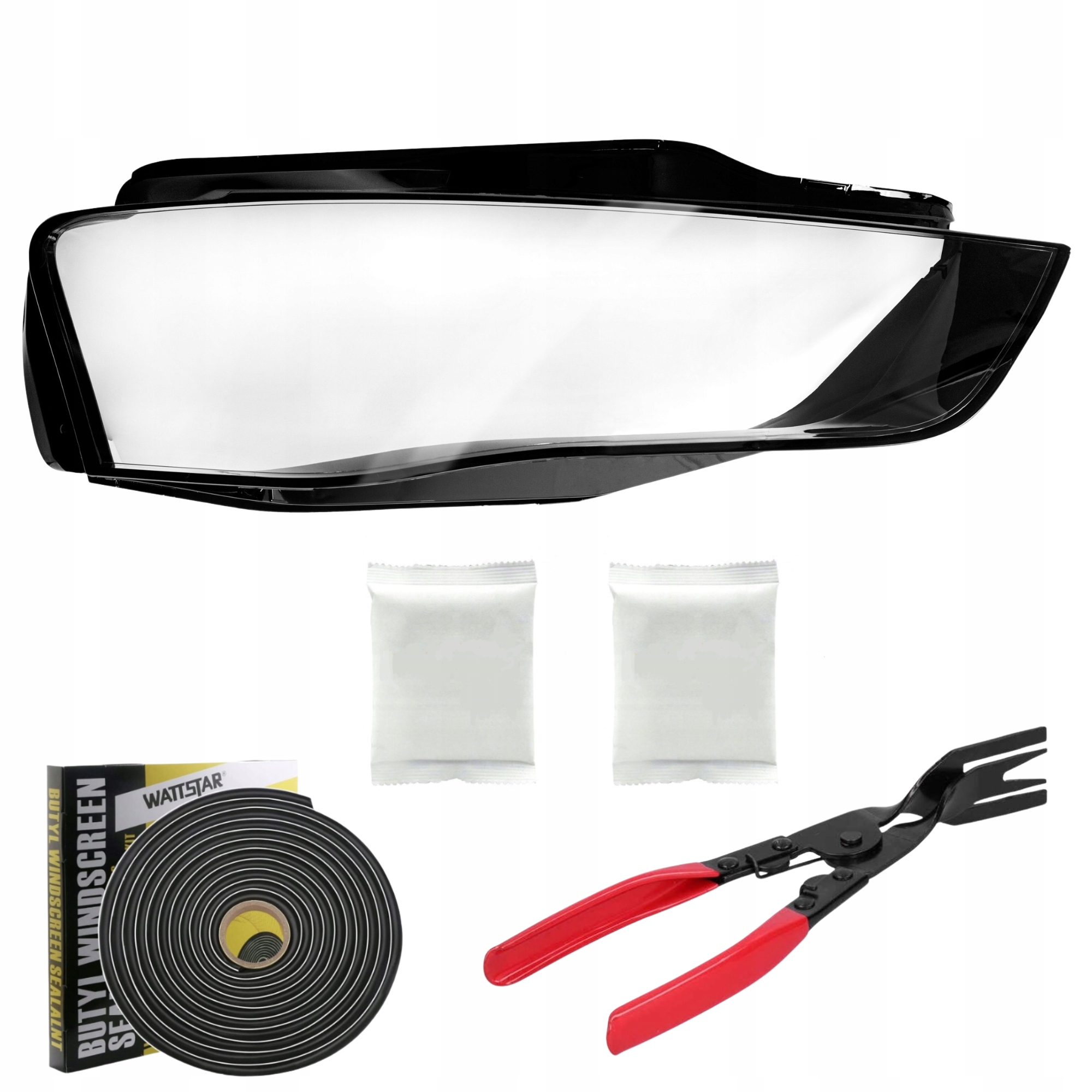 Audi A4 B8 Kryt Světla Pravé Proti Poškrábání S Uv Povrchovou Úpravou, Lepidlo, Kleště