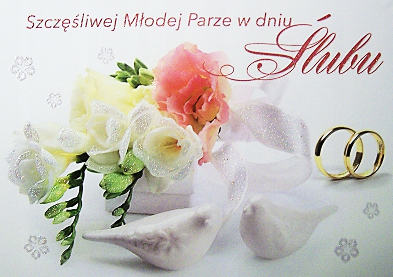 

Pięknie Zdobiona Kartka w Dniu Ślubu wzór 6