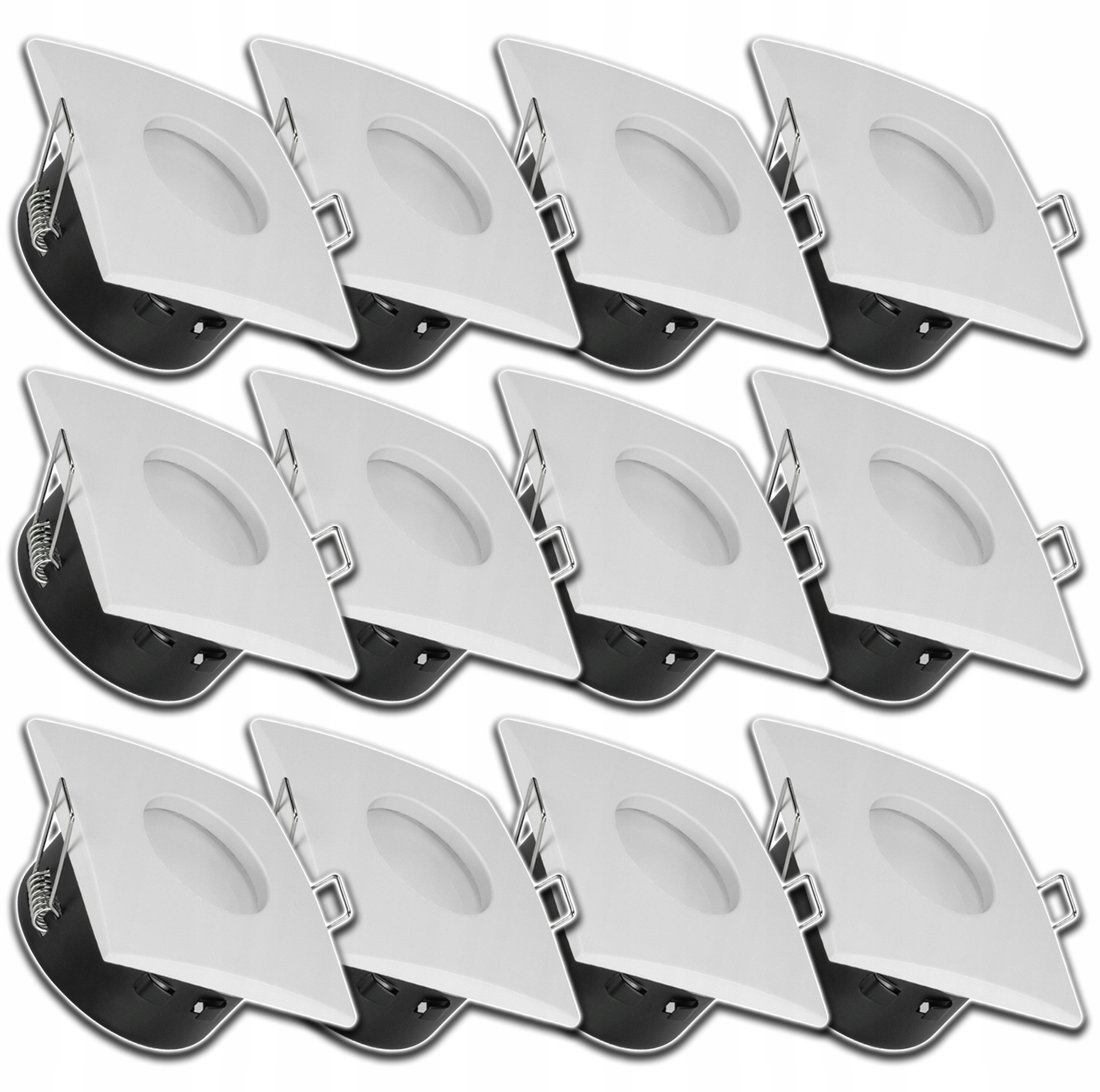 12xVODOTĚSNÉ Hermetické Stropní Svítidlo Halogen IP65 Zapuštěné