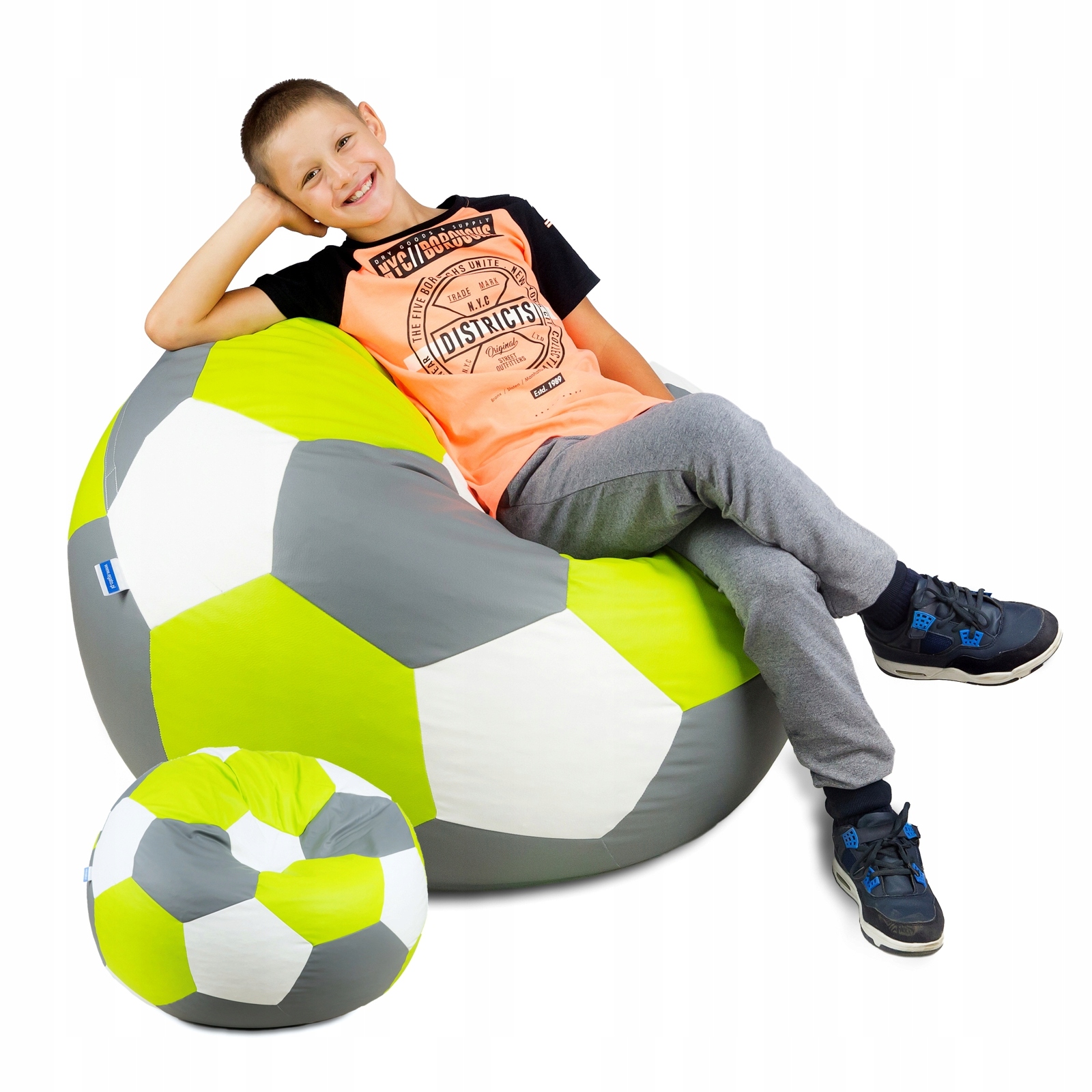 

Trójkolorowa Pufa Piłka 450L 100cm+ Podnóżek Egato