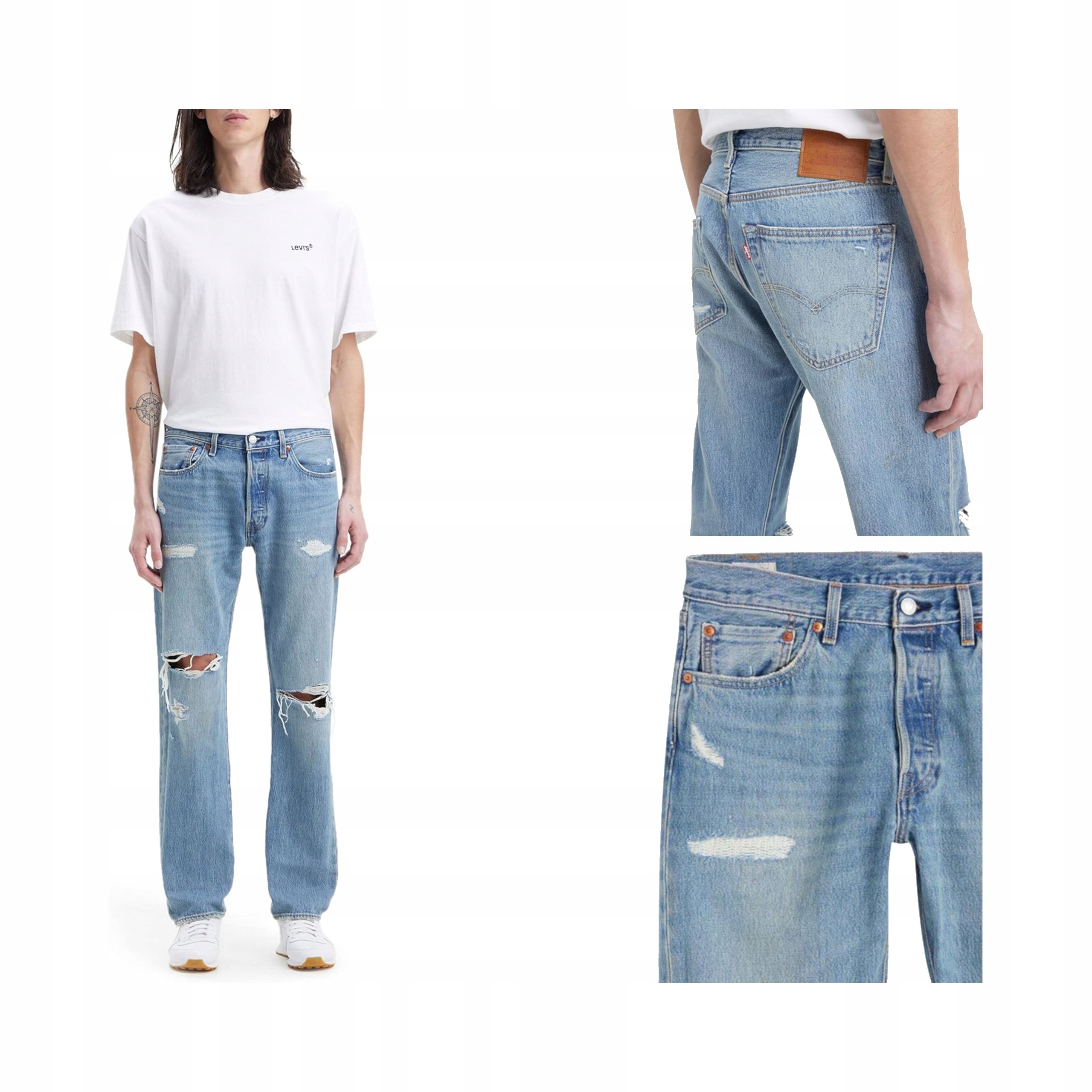 Levi's Pánské Džíny 501 Original Fit Good For You DX 38W 34L Distressed