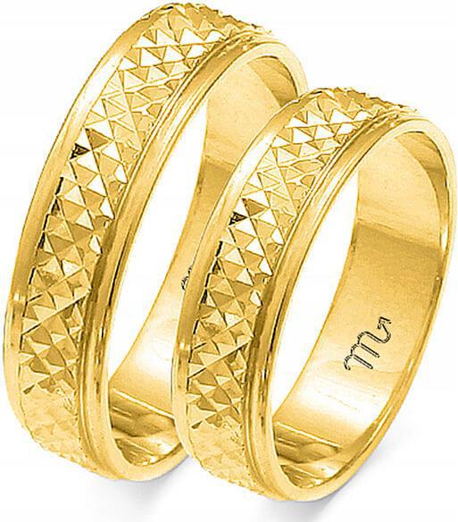 Zlaté snubní prsteny s 3D vzorem 14K 585, velikost 17 18 19, módní svatební kolekce