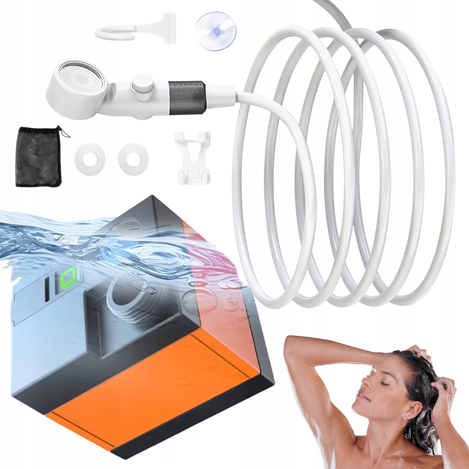 Přenosná Mobilní Usb Sprcha S Nabíjecí Hadicí 2 M Pro Kempování, Cestovní Mytí