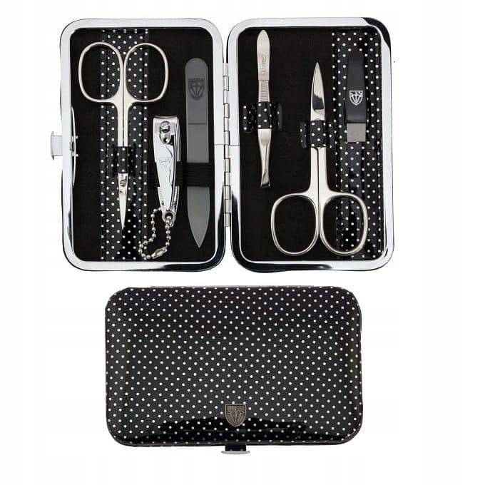 Sada 6 nástrojů pro manikúru nehtů v černém Pouzdro. Kvalita Solingen