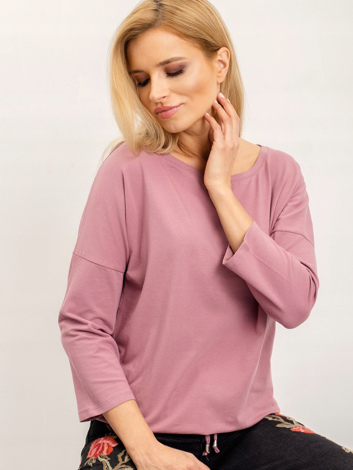Brudnoróżowa BLUZKA DAMSKA bawełna kolory Rozmiar L