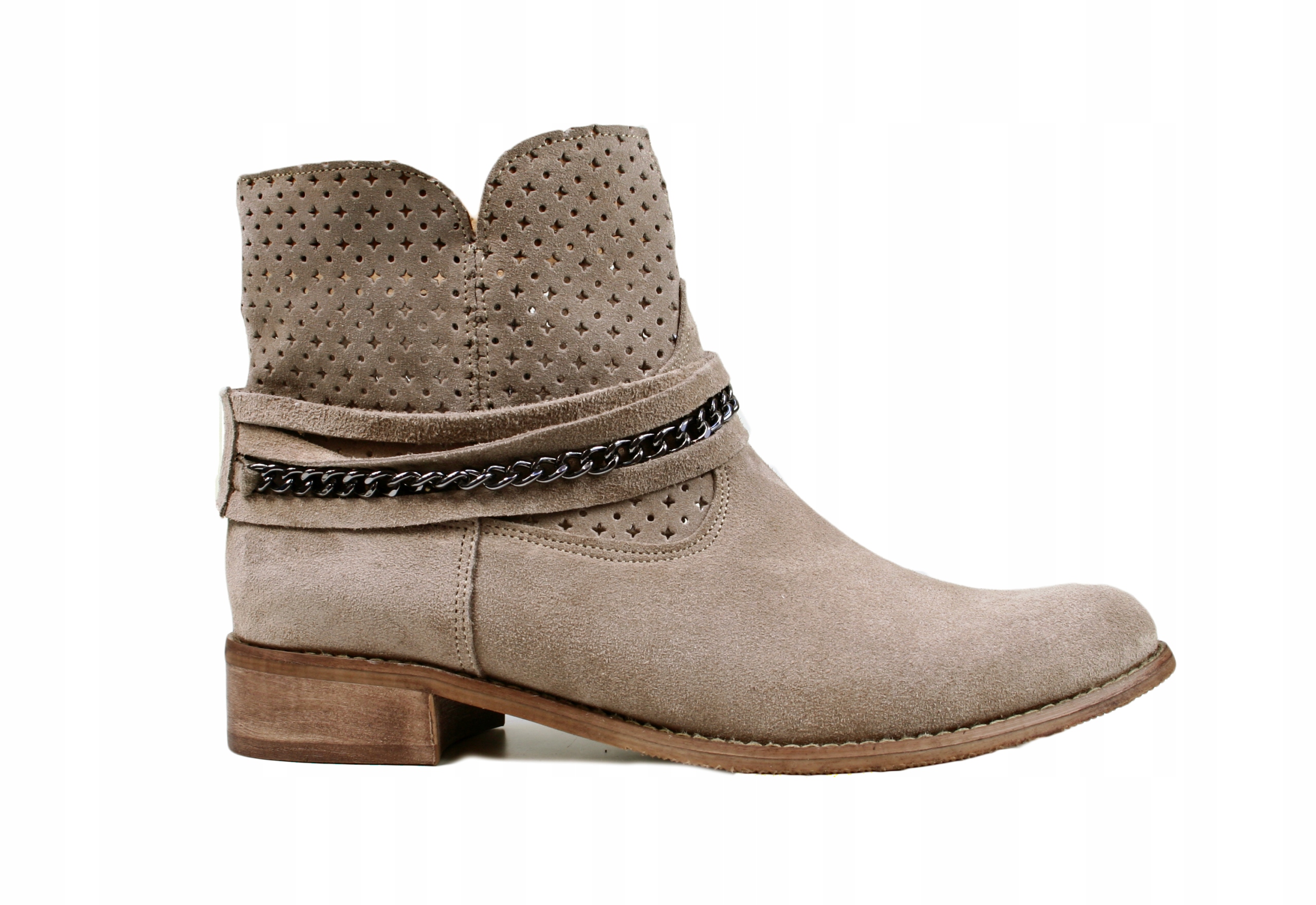 ELLABUT WIOSNA BOTKI ZAMSZ SKÓRA CAPUCCINO r40 DZ