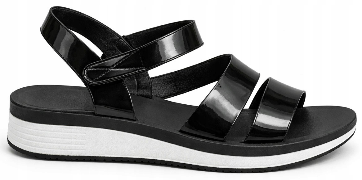 9400 CZARNE KLASYCZNE DAMSKIE LEKKIE SANDAŁY KLAPKI