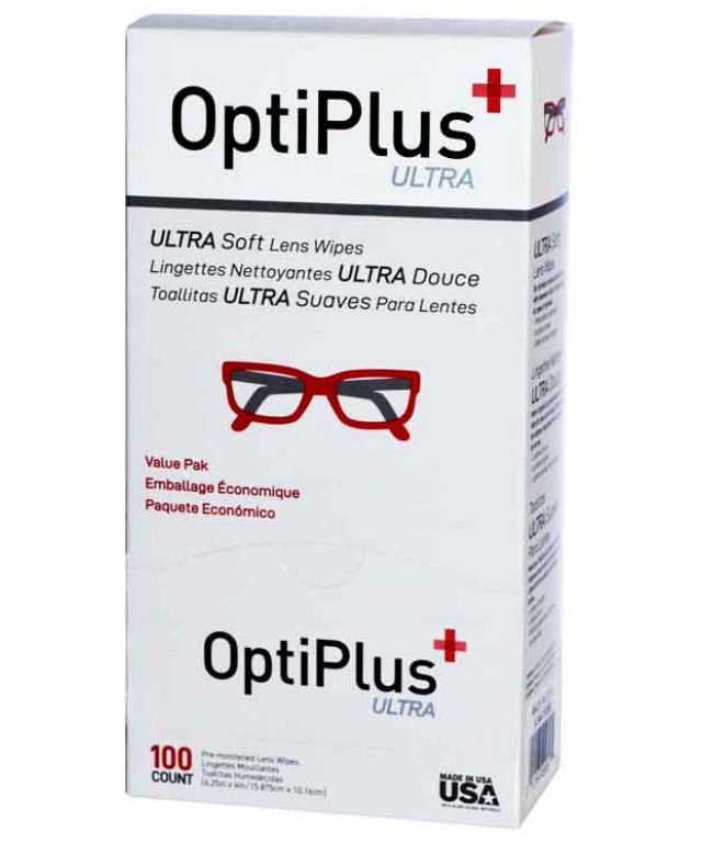 CHUSTECZKI NAWILŻANE DO OKULARÓW OptiPlus 100szt