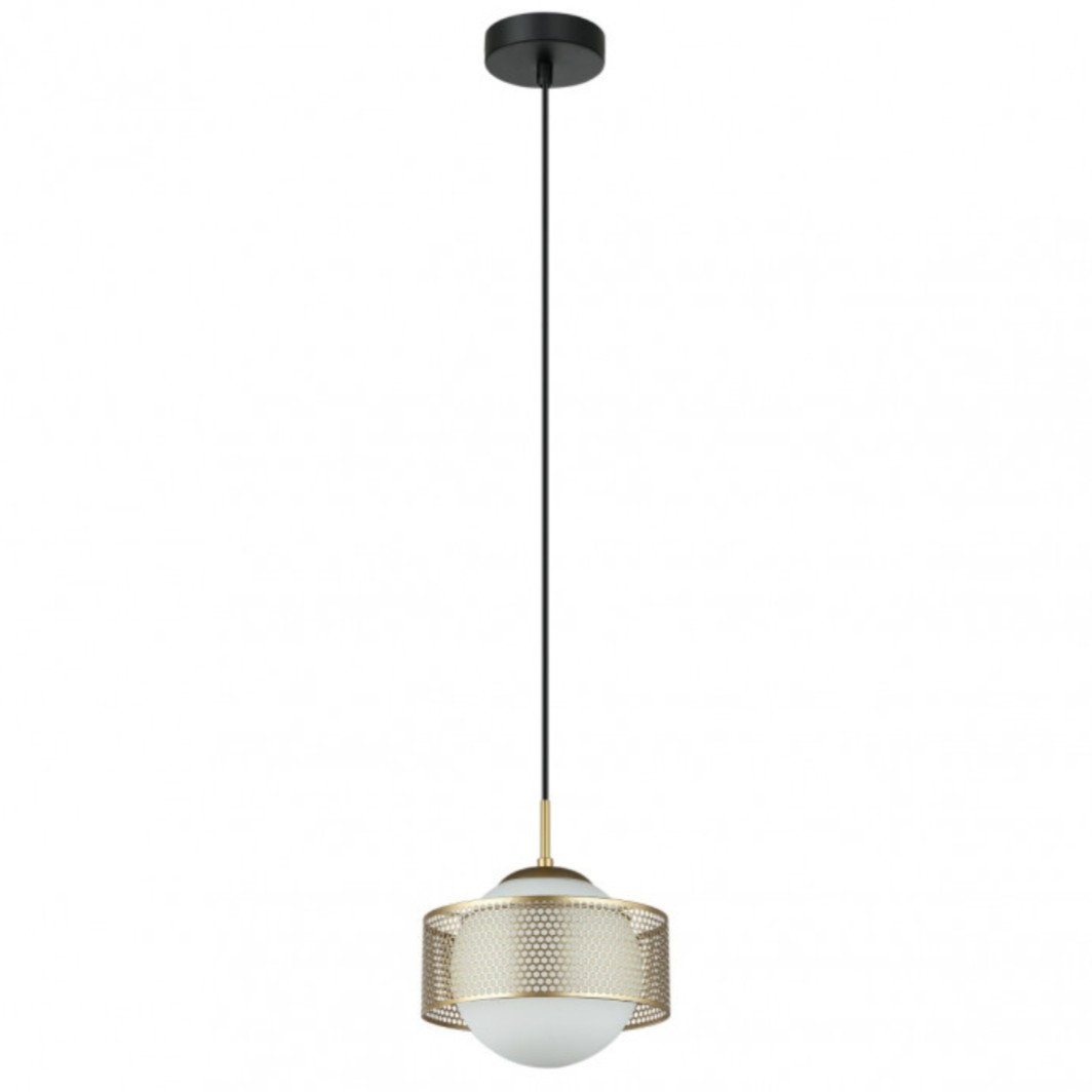 Stropná lampa, závesný zlatý luster do obývačky, spálne, izby Lomica L