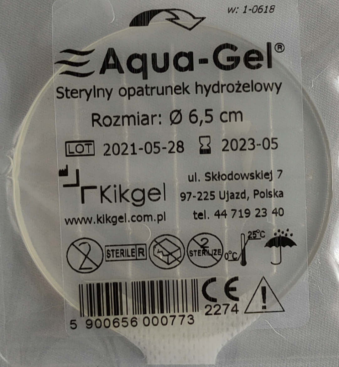 

Aqua Gel 6,5cm okrągły opatrunek Oparzenia 1szt