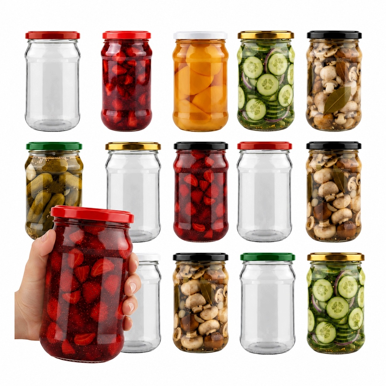 60 x Sklenice 315 ml Sklenice Na Džem Med Zavařeniny Zátka Fi66