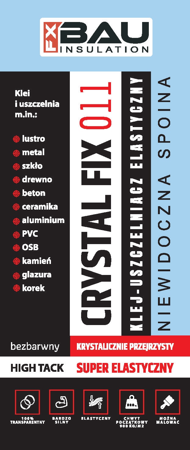 45X CRYSTAL FIX клей для плексигласа прозрачного стекла ПВХ