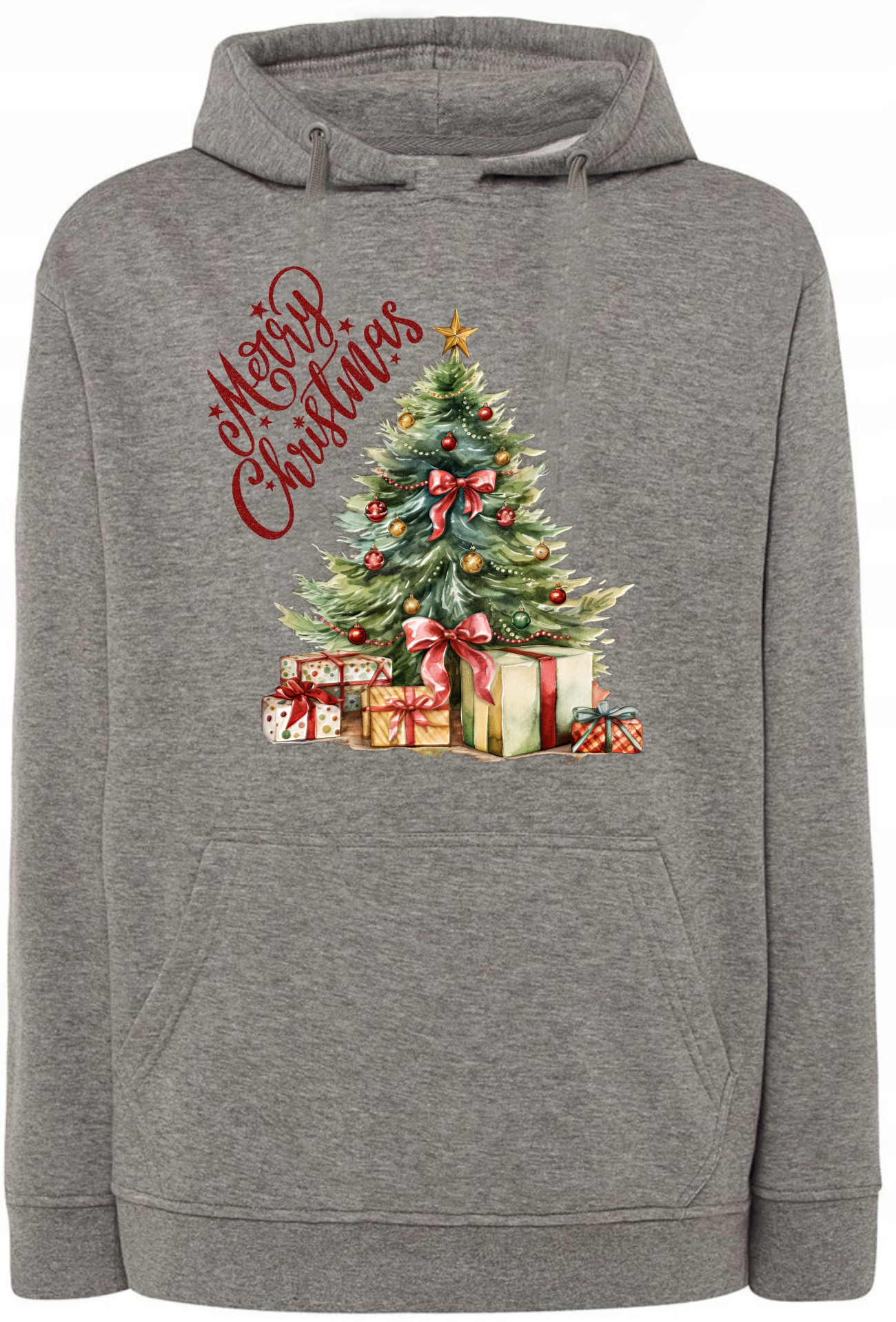 Vánoční Mikina s kapucí Vánoční stromeček Merry Christmas 5XL