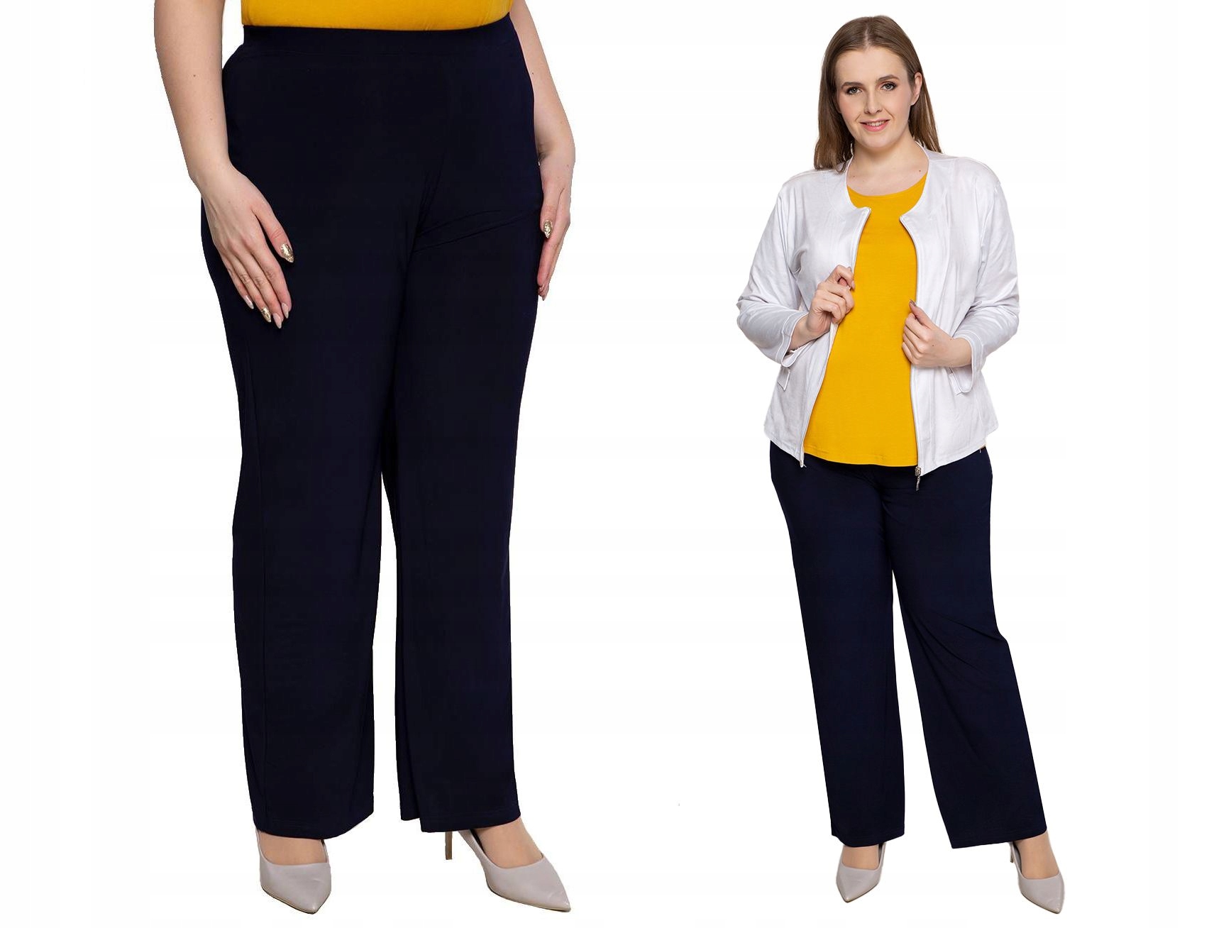 Návštěvní kalhoty v tmavě modré barvě 52