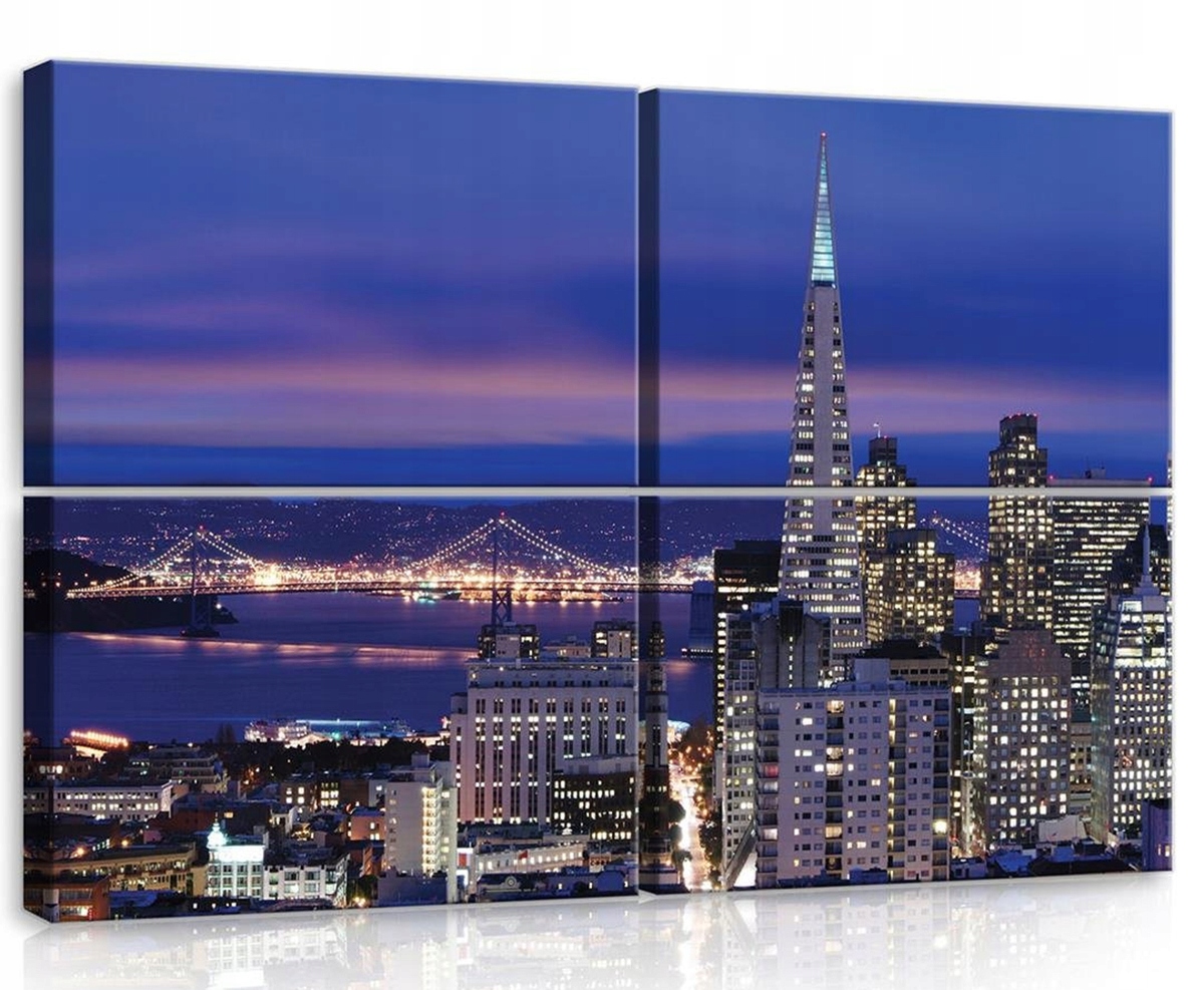 Obraz Na Plátne Canvas 120x80 San Francisco Mesto Pohľad Večer Svetla
