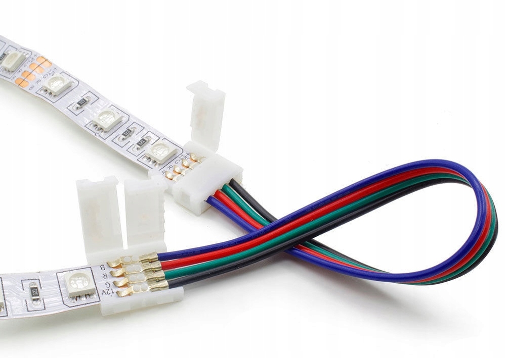 KONEKTOR DO TAŚM LED ZŁĄCZKA 4 PIN RGB Z PRZEWODEM