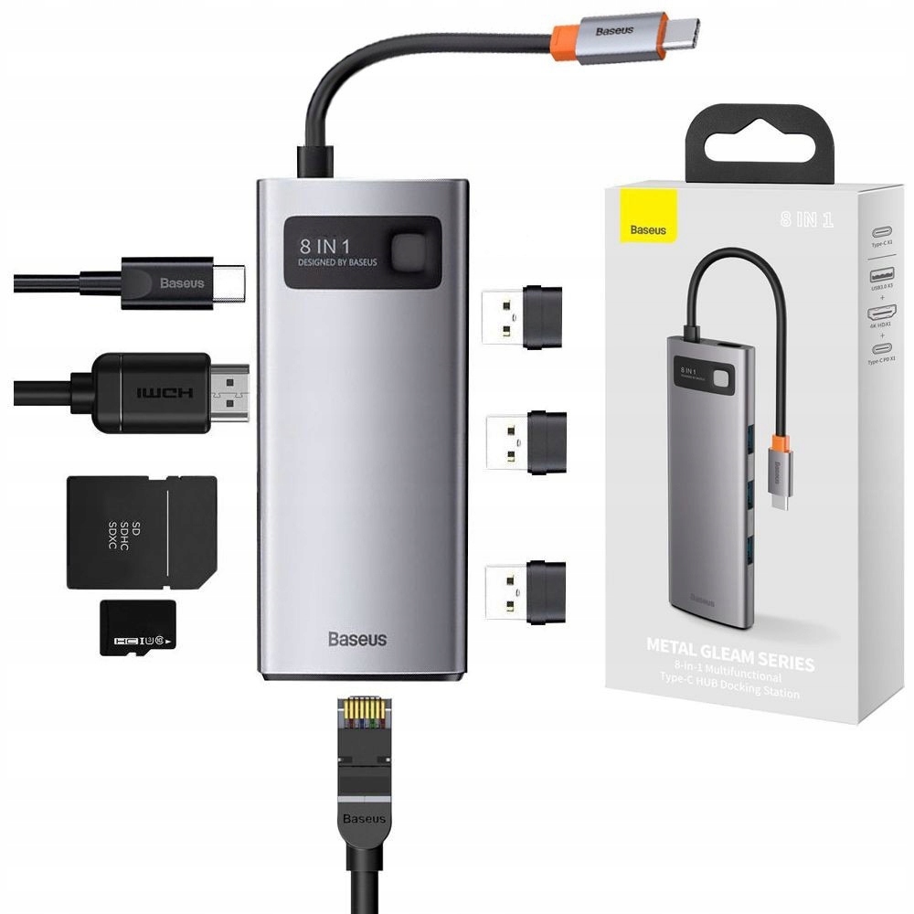 

Hub Usb-c Pd 2xUSB Hdmi Czytnik Kart Ethernet RJ45