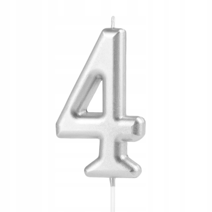id_3014 ŚWIECZKA CYFRA 4 LICZBA ŚWIECZKI TORT CAKE