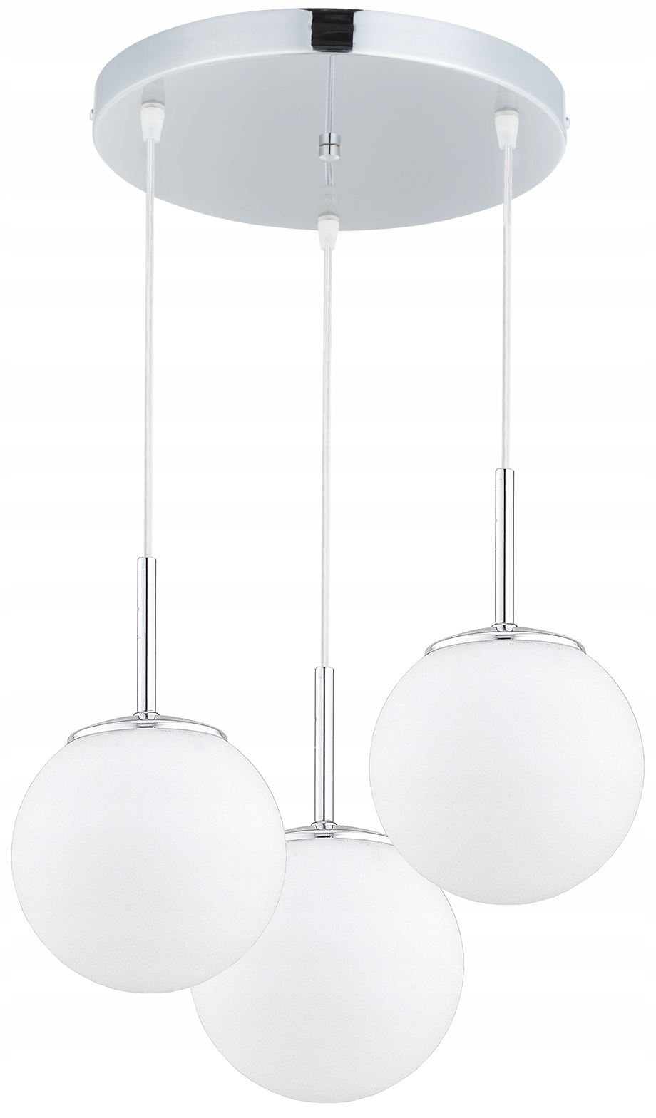 Lampa Wisząca Sufitowa Żyrandol Chrom Białe Kule Milo Led E27