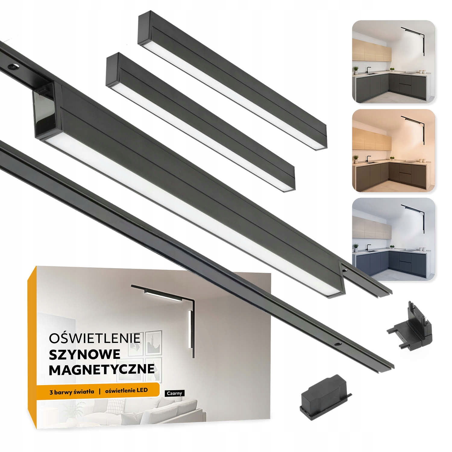 Magnetické koľajnicové osvetlenie 2xŠÍNA 1 m 2x 20 W vertikálne čierne