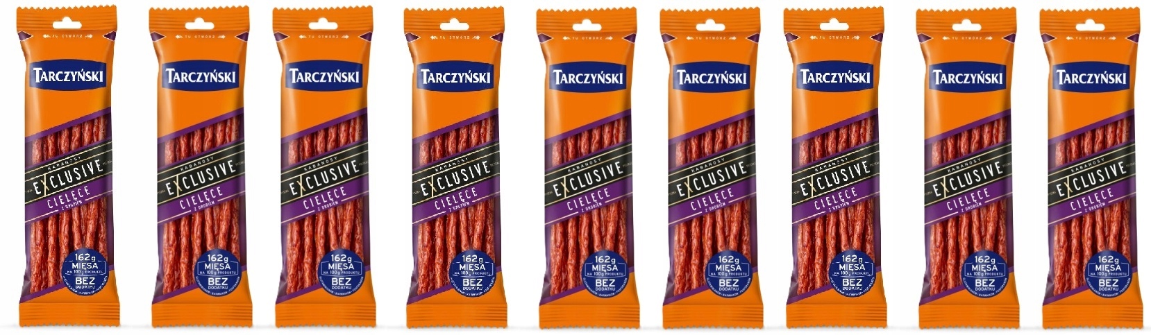 Levně 9x 90g Tarczyński Kabanos exclusive telecí drůbeží Půlka Kartonu