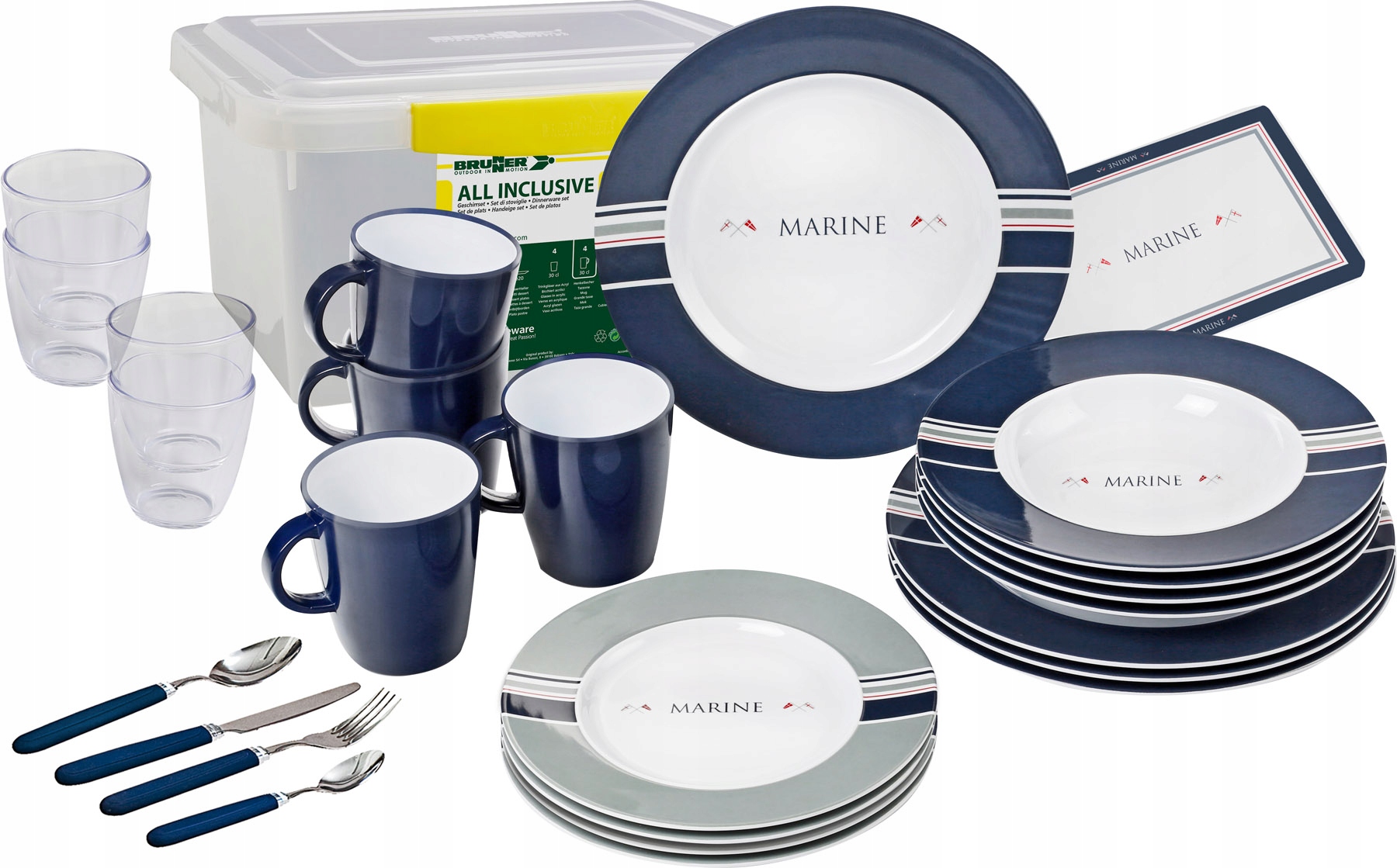 МЕЛАМИН BRUNNER МОРСКОЙ НАБОР ПОСУДЫ 36 ШТ