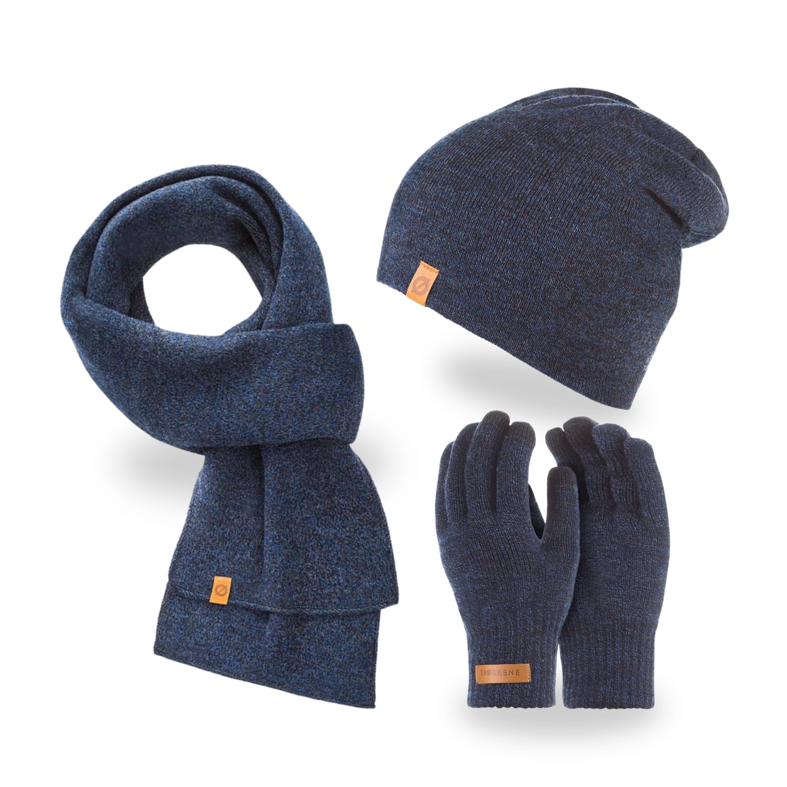 Pánská sada 3v1 Čepice Šmoulinka Šátek Rukavice Brodrene Tmavě modrá