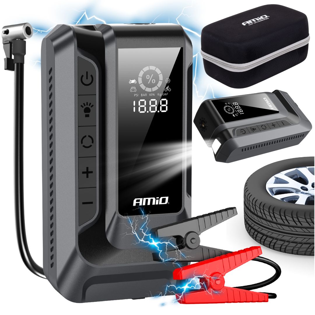 Štartovacia Powerbanka 4V1 12V 1600A – Štartovanie Auta Kompresor Led