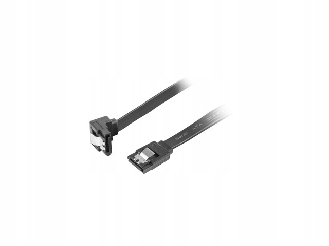 

Kabel Sata III 30cm kątowy czarny z zatrzaskami
