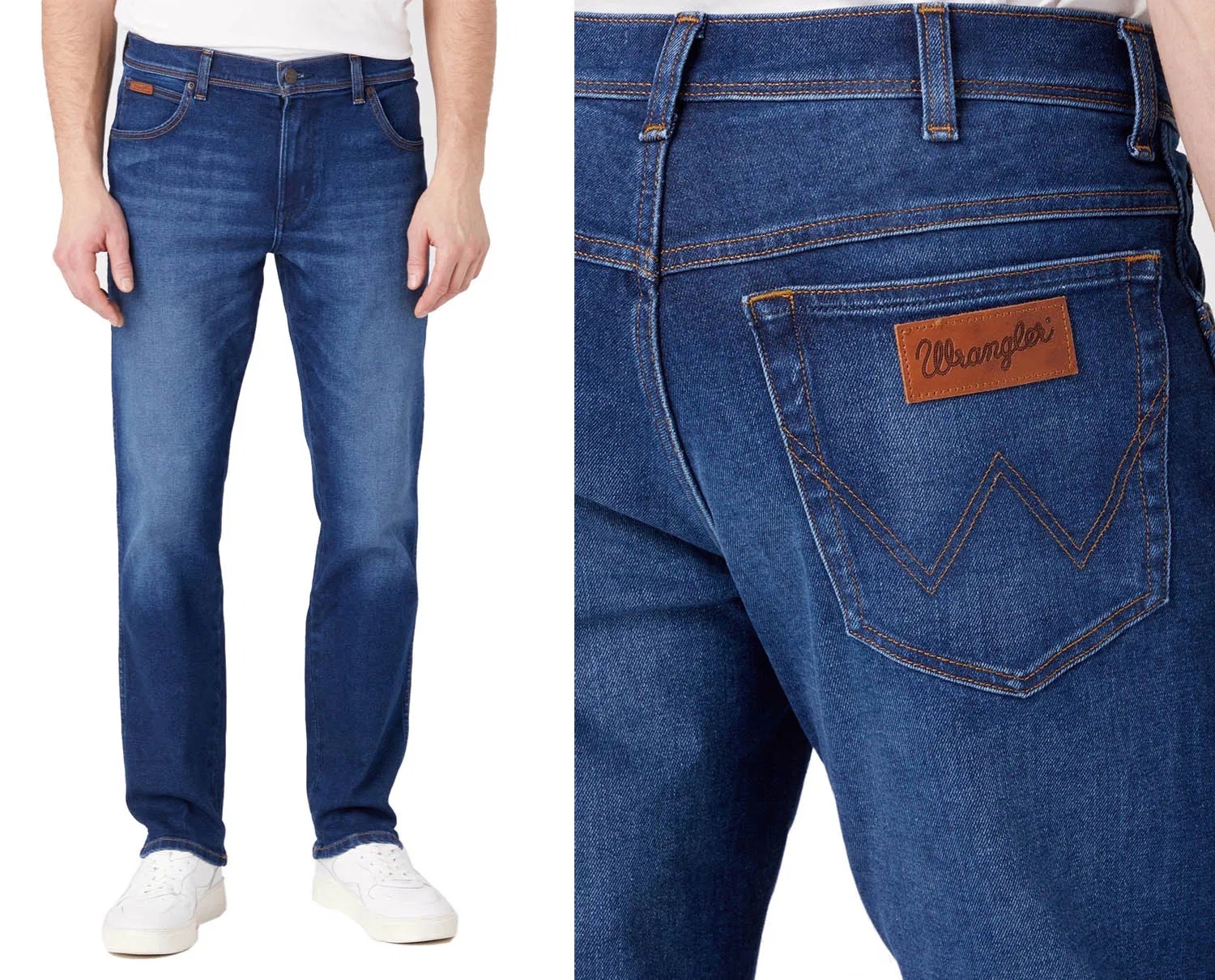 Wrangler pánské kalhoty Texas jeans zúžené W33 L32 tmavě modré
