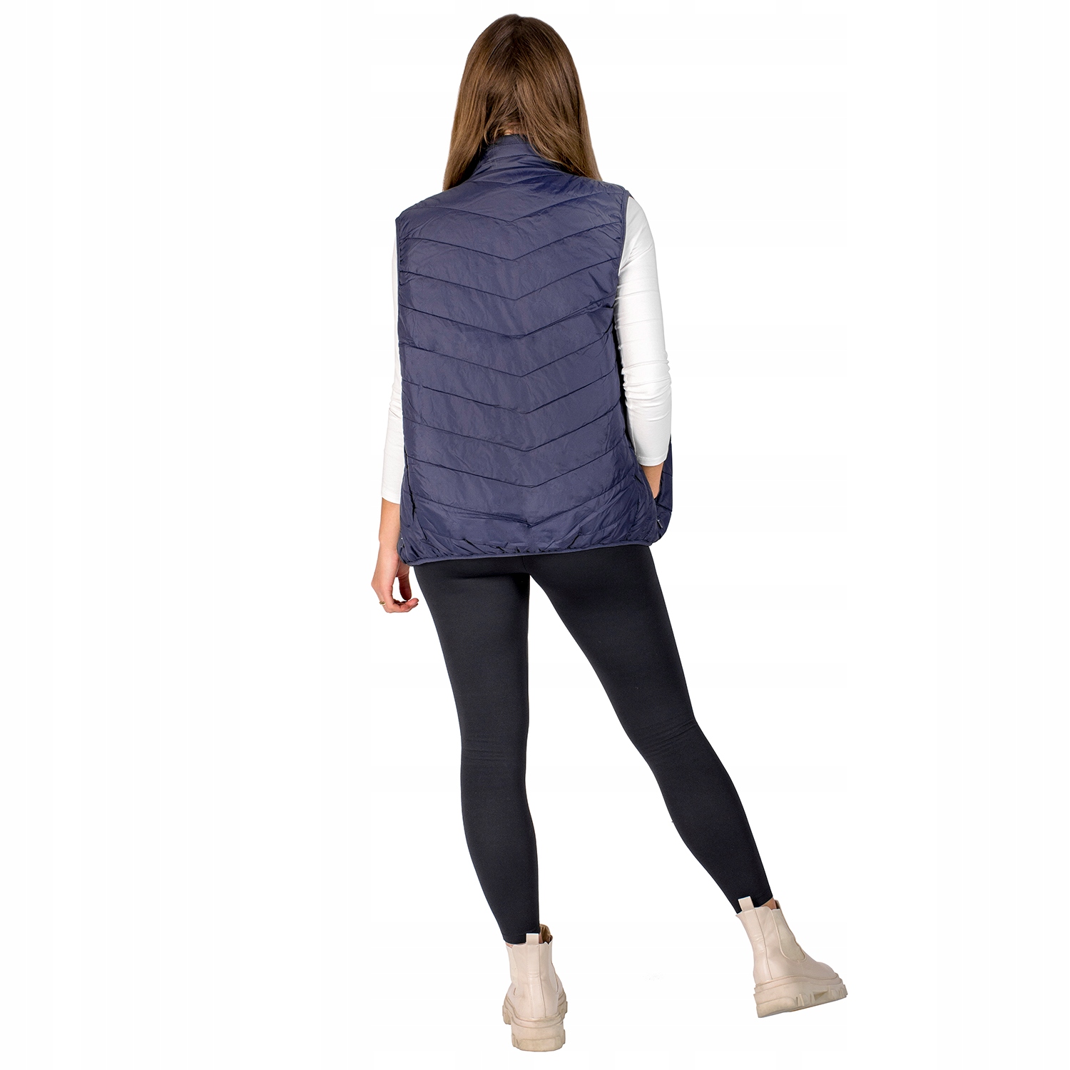 OCIEPLANA KAMIZELKA PODGRZEWANA USB MĘSKA PIKOWANA DŁUGA BEZRĘKAWNIK STÓJKA Rozmiar S