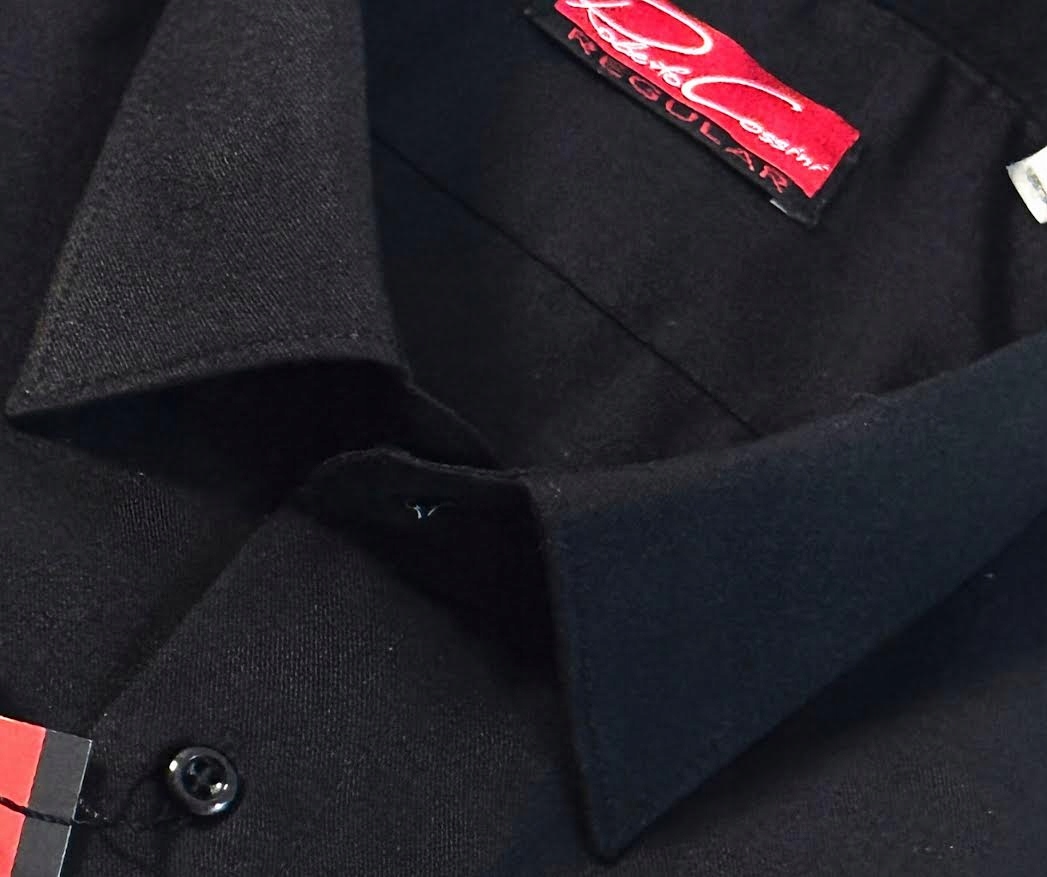 Roberto Cossini pánská košile Regular dlouhý rukáv 52 188/194 Twill černá