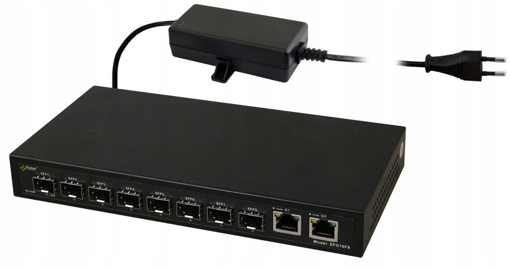Switch přepínač Pulsar SFG10F8 (8xSFP, 2xRJ45)