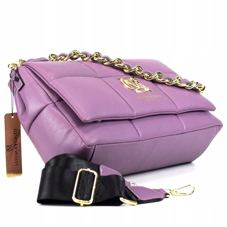 TOREBKA MASSIMO SKÓRA PIKOWANA WRZOS LUX XL 820C Kolor fioletowy