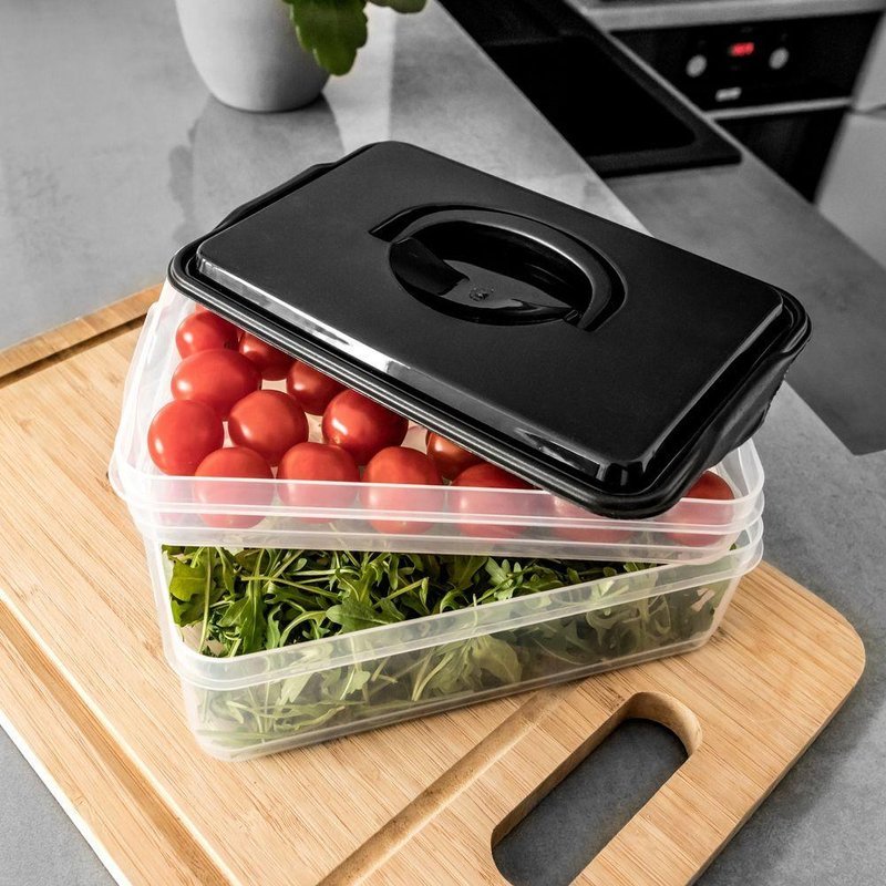 POJEMNIK NA WĘDLINĘ ORGANIZER 2-POZIOMOWY NA ŻYWNOŚĆ DO LODÓWKI SZCZELNY Marka Vilde