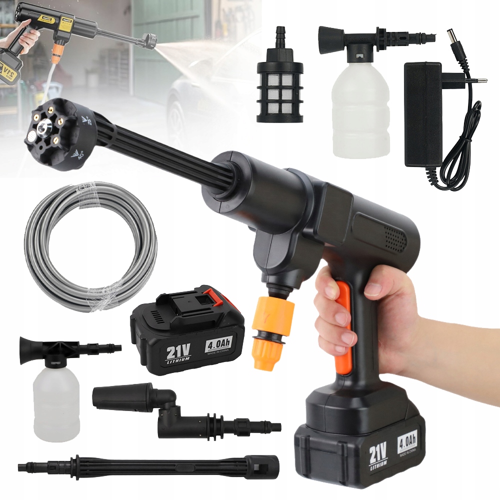 Bezdrátová Vodní Pistole, Akumulátorová Vysokotlaká Myčka 21 V