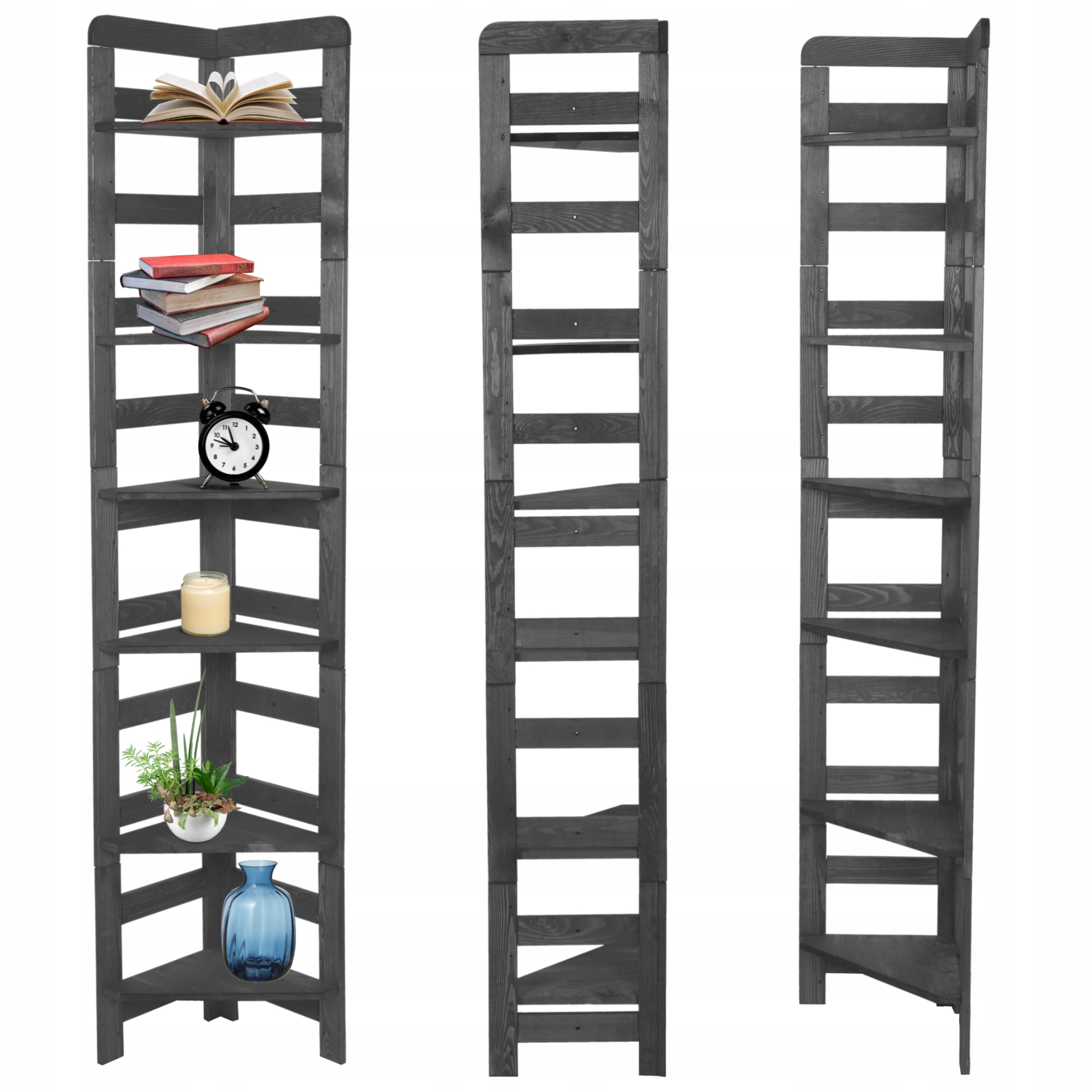 Kancelársky regál, kancelársky nábytok, drevený regál, Modulárny, Plné Police, 6 ks, Eko