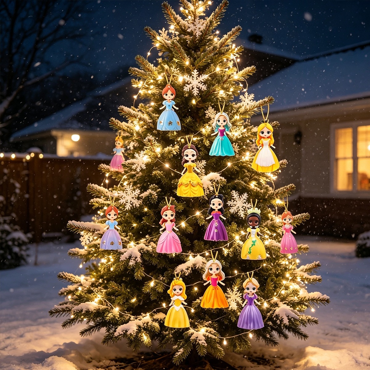 Адвент-календарь Disney Princess 2026, 24 акриловые подвески-принцессы на ёлку, от 3 лет — фото 4