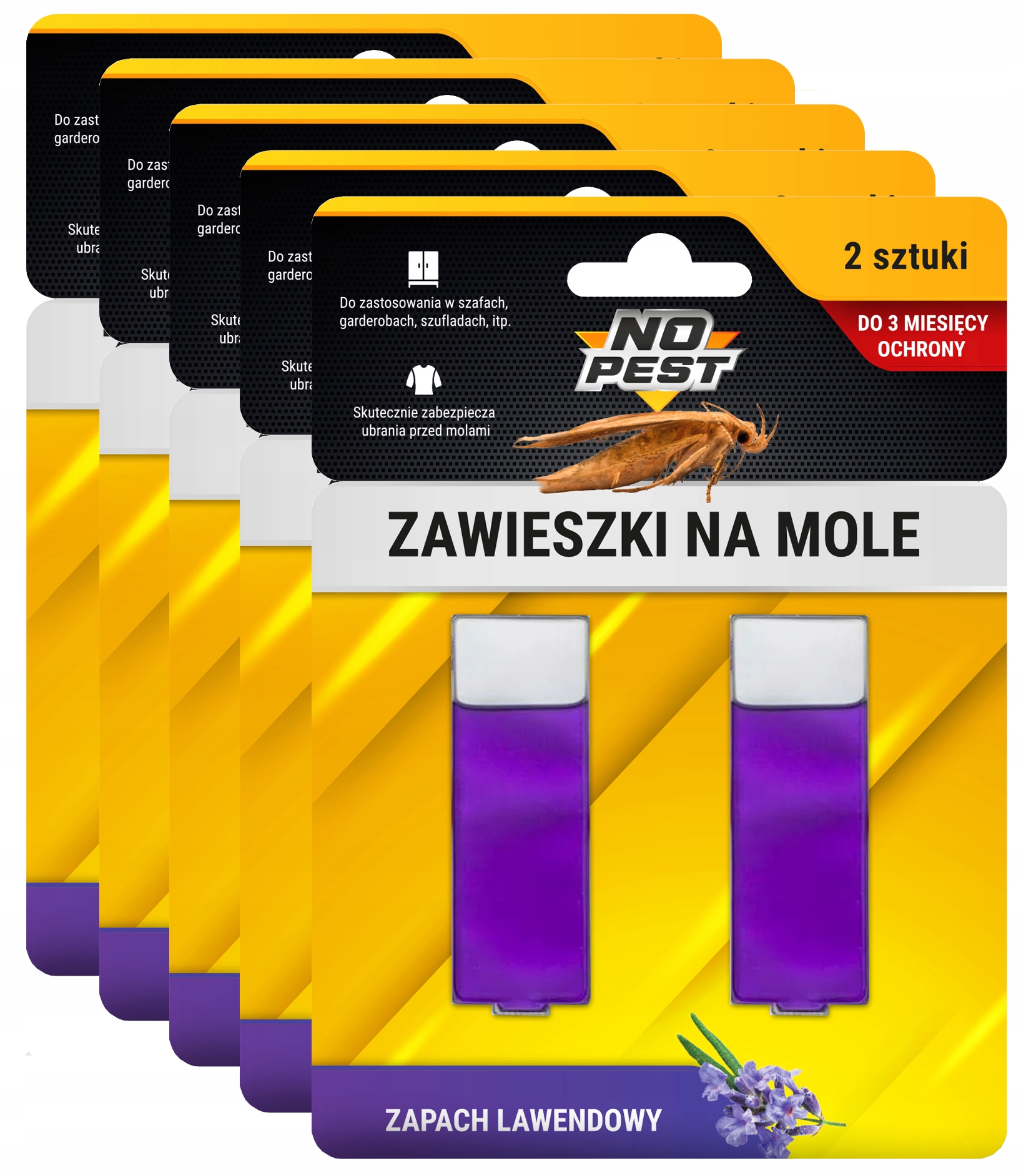 

5xPŁYN Lawenda Preparat Zawieszka Na Mole No Pest