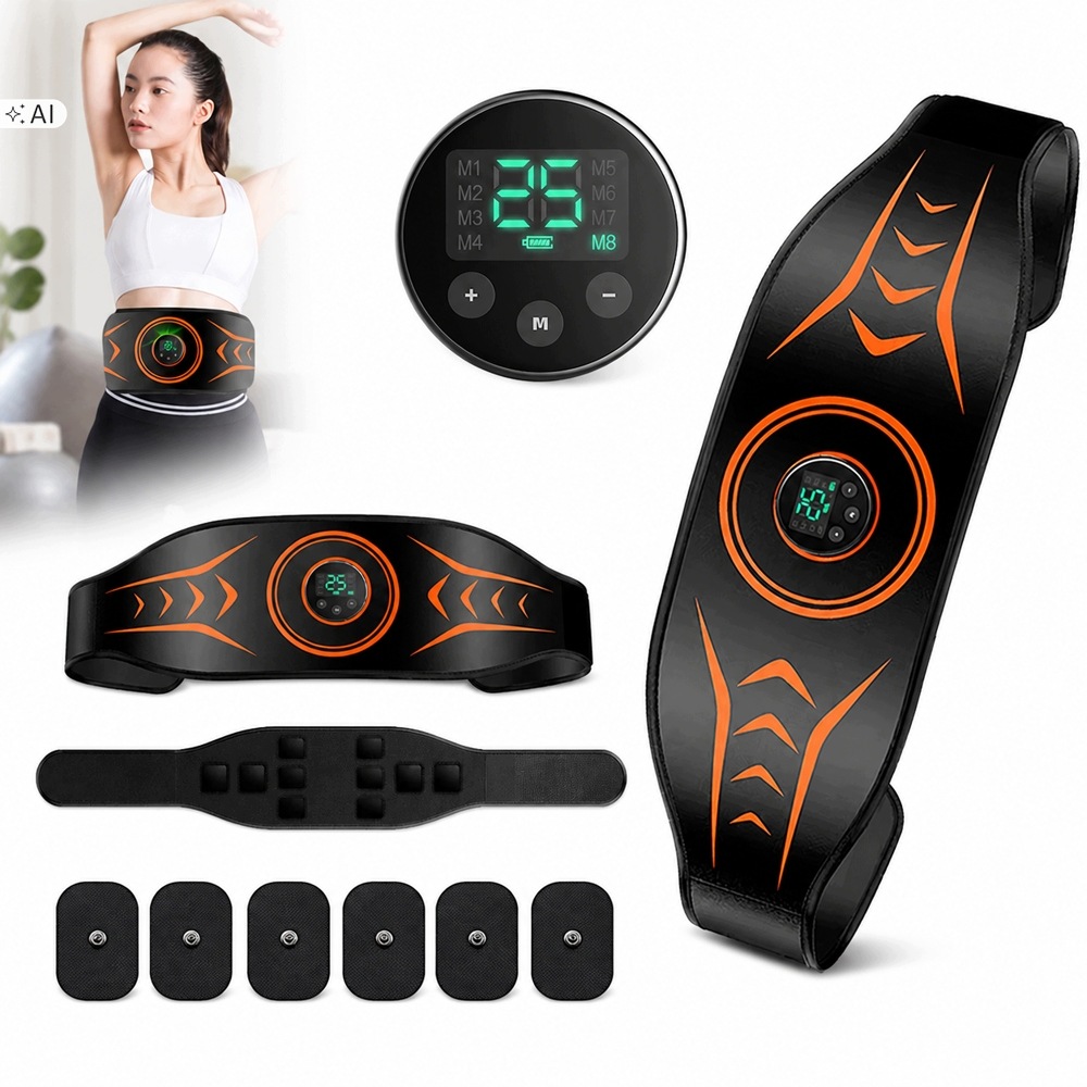 Elektrostimulátor Ems Břišních Svalů Pás 8 Režimů Hubnutí