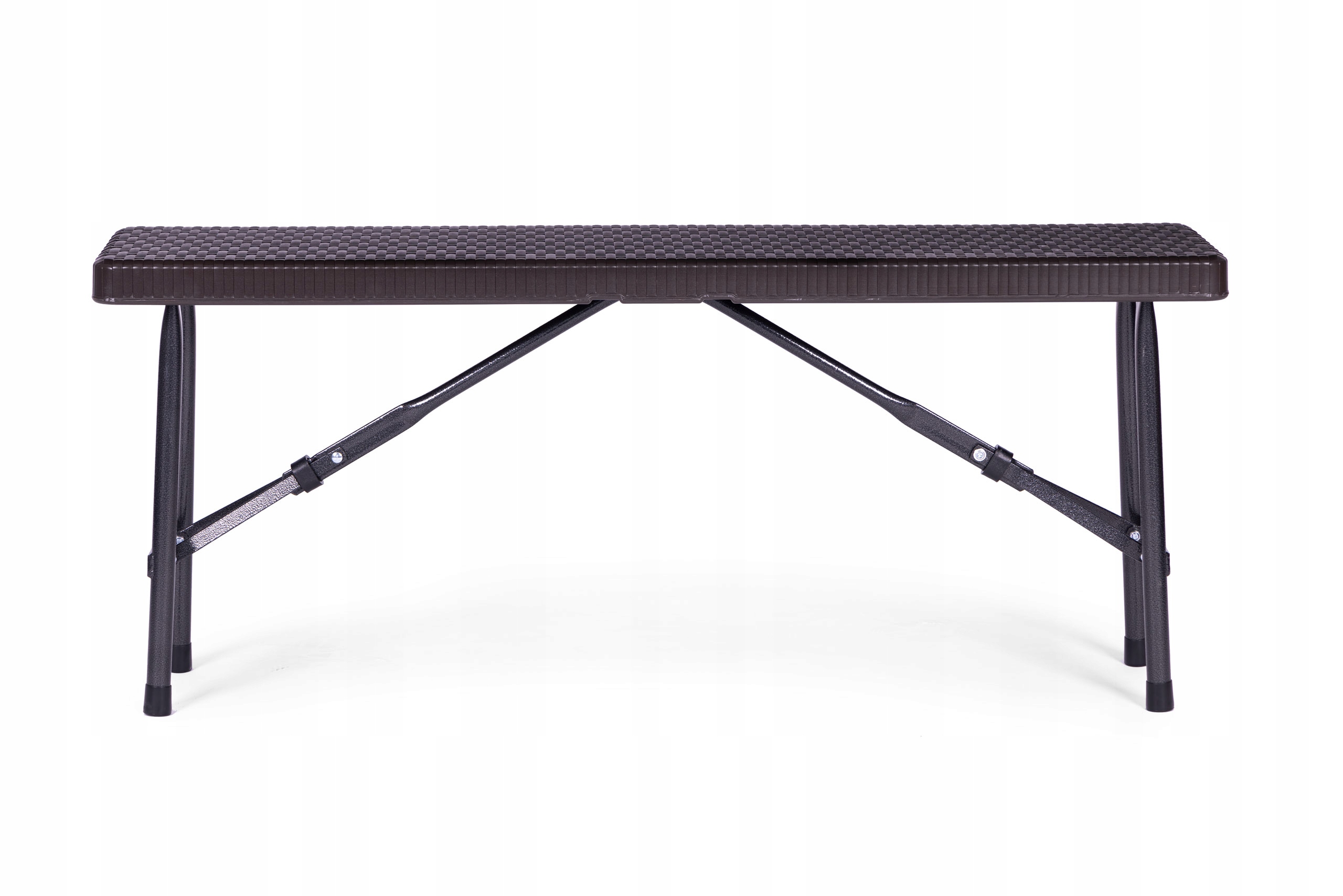 Zestaw cateringowy stół 120 cm 2 ławki komplet bankietowy do ogrodu brązowy Kolor dominujący brązowy