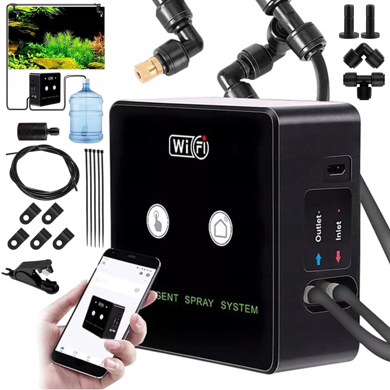 univerzální energeticky úsporný automatický zavlažovač do terária pro obojživelníky