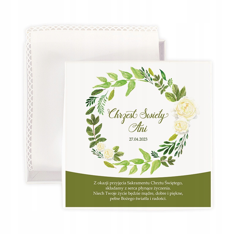 

Pudełko na szatkę do Chrztu Świętego pamiątka