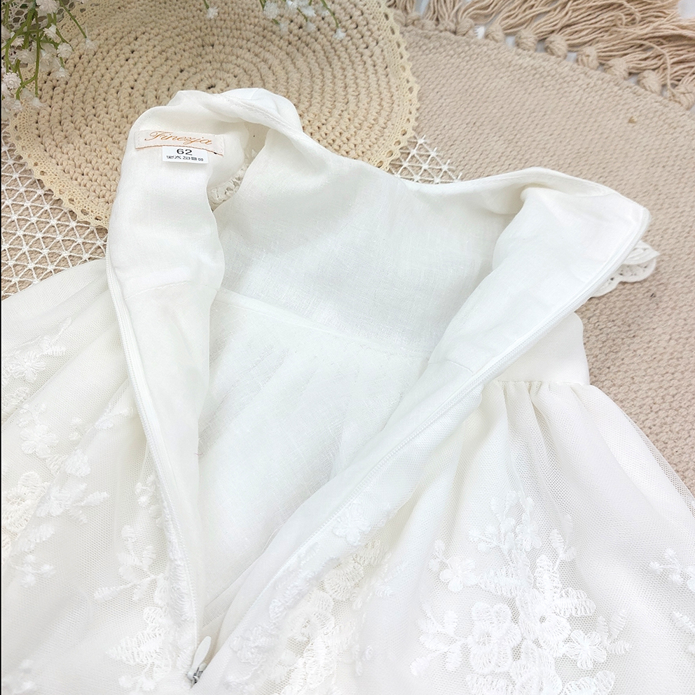 sukienka do chrztu z opaską i pasem Alice roz 68 Długość sukienki 44 cm