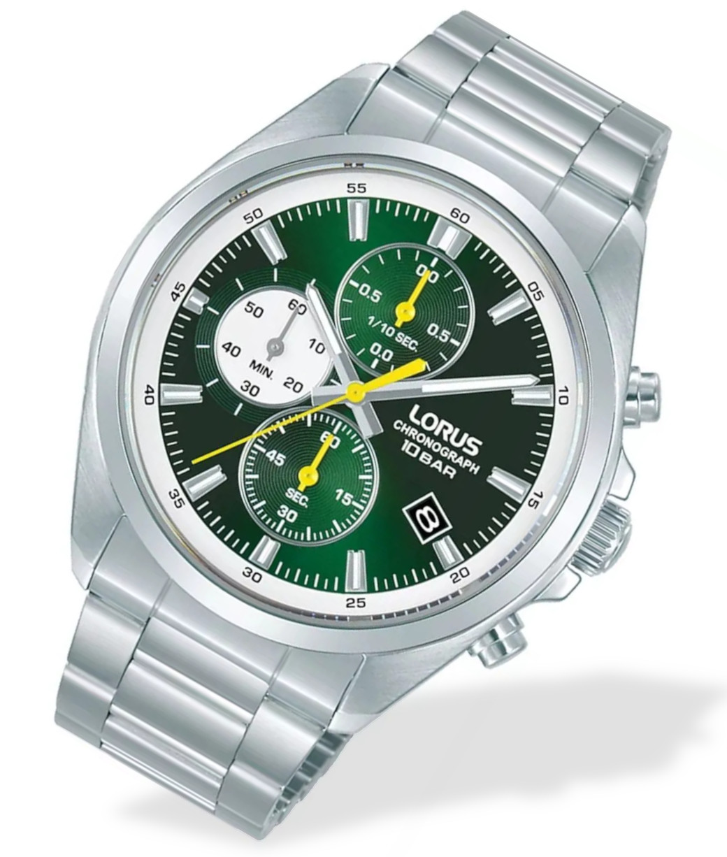 Nové klasické pánské hodinky Lorus RM385JX9 Chronograph Box Gravírování Bonus