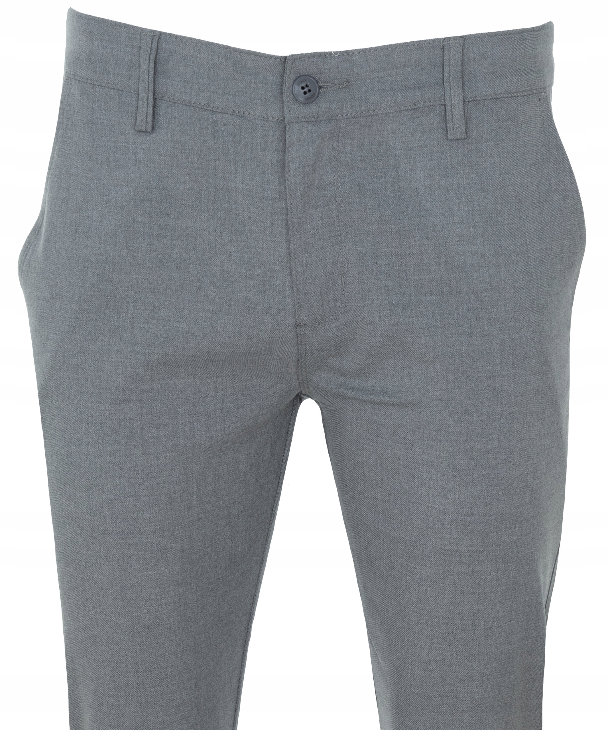 SPODNIE MATERIAŁOWE ELEGANCKIE JASNO-SZARE GŁADKIE W35 Marka inna