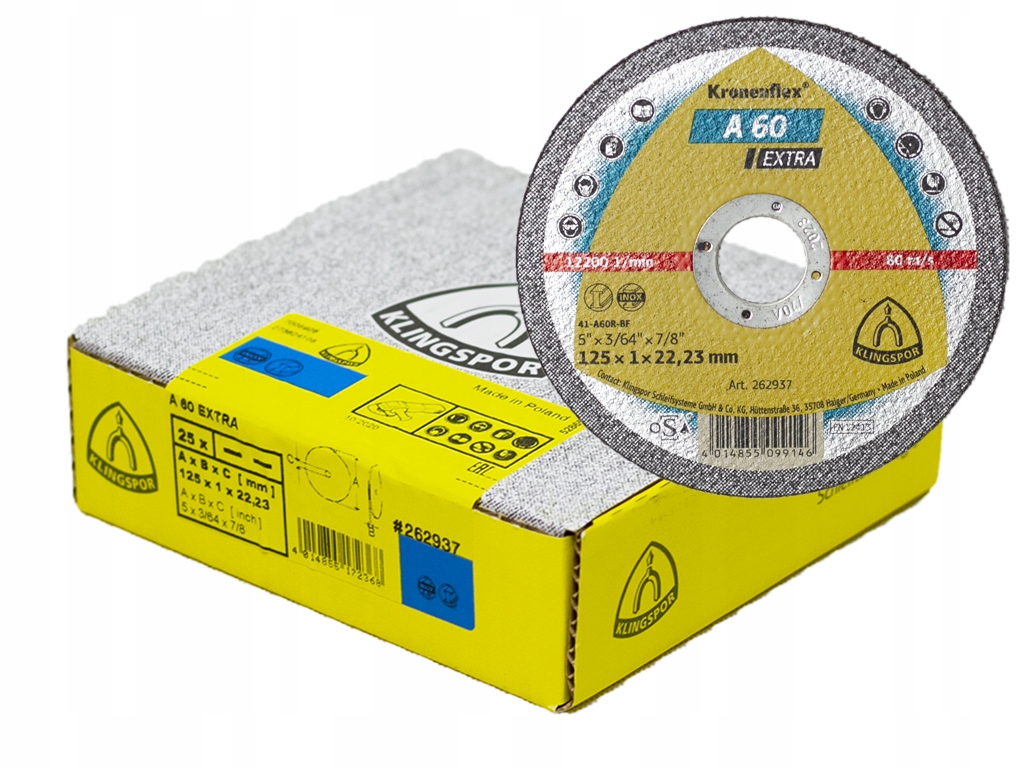 

Tarcza do metalu Klingspor 125x1,0x22,2 10szt 1op.