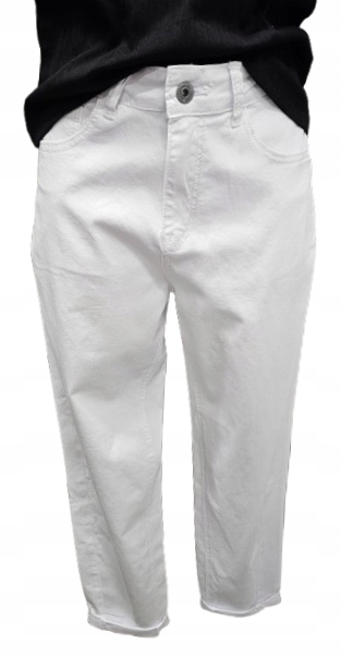 Stylové Bílé Dámské Kalhoty – Mom Fit Slim Boyfriend – 3D Denim Italia