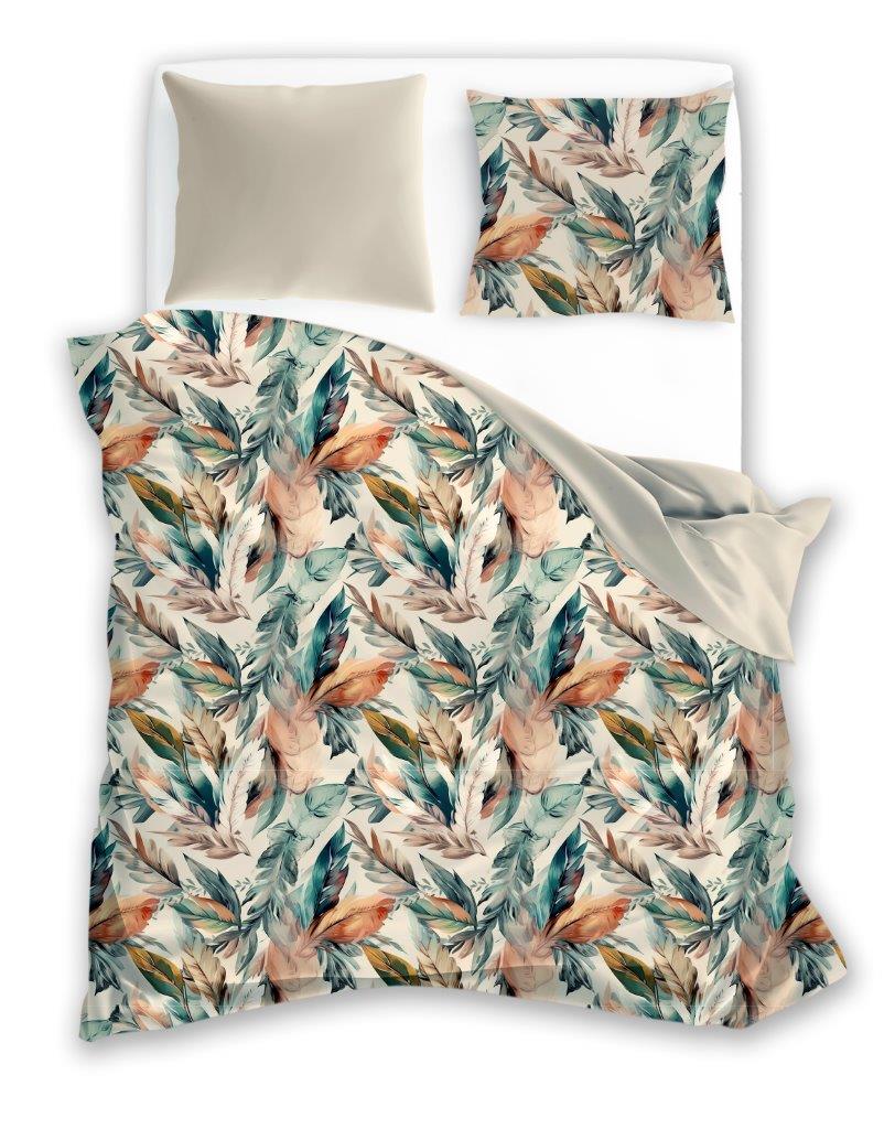 Pościel 220x200 Satyna Bawełniana Milagro Verde 005 Liscie